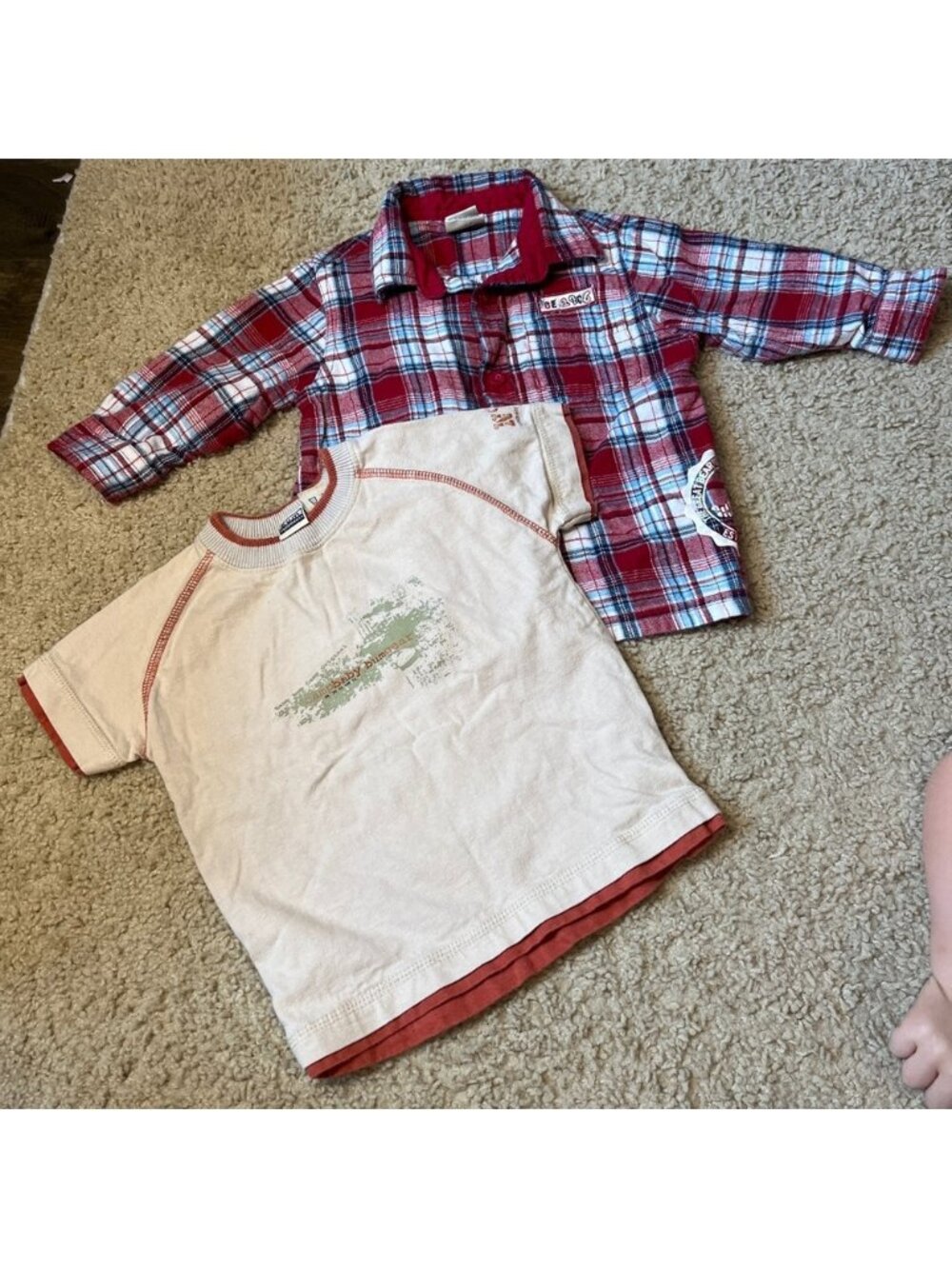 Vintage 90s b.u.m Equipment Baby 18m & 24m Plaid Flannel Shirt Camp Y2k Boys